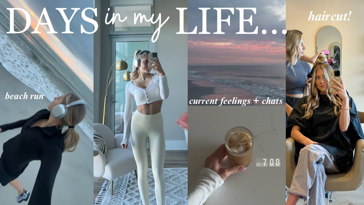 VLOG: workouts + a sunset run, I GOT A HAIRCUT,  honest chats about your 20's..how im really doing