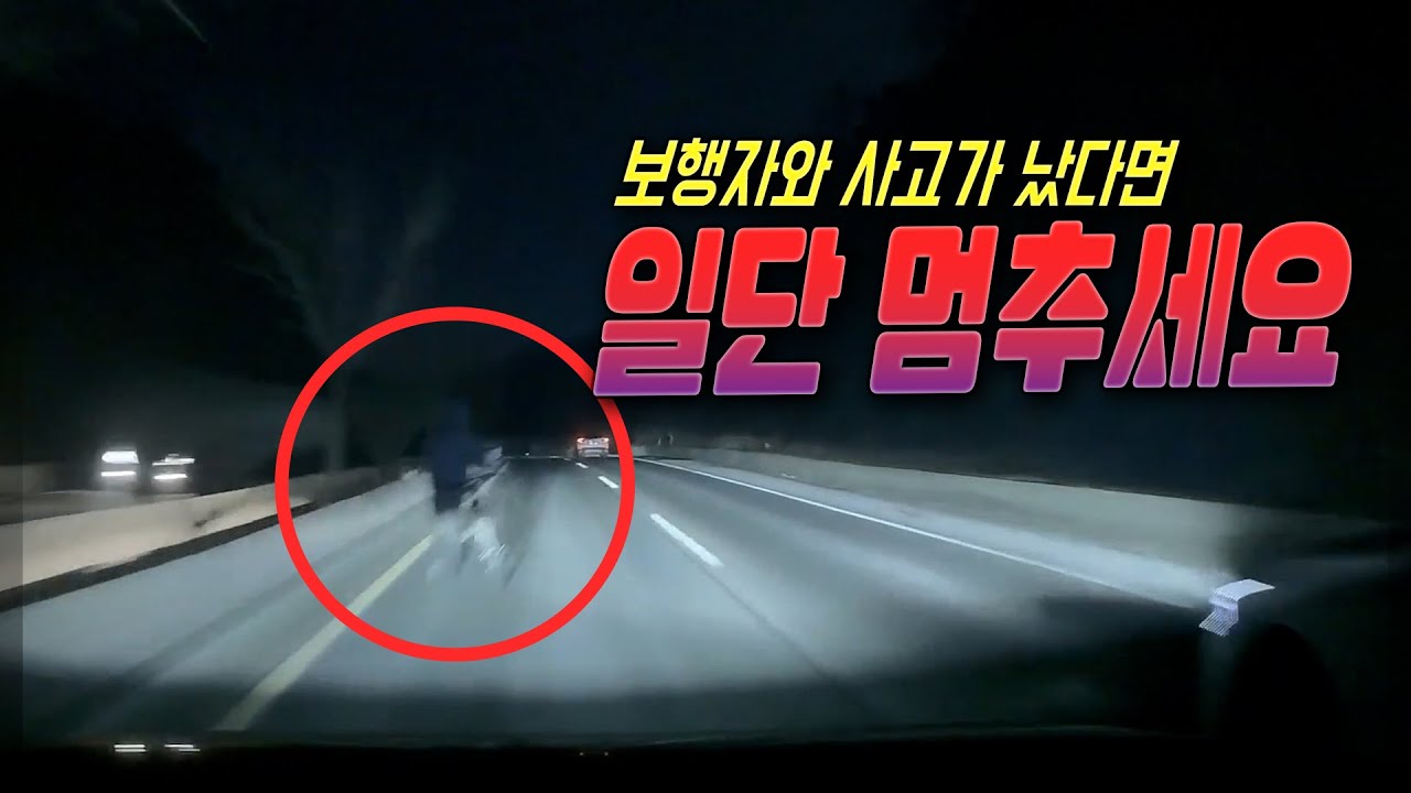 26461회. 과속으로 1차로 달려가는데 1차로 앞에 자전거 끌고 걸어가는 보행자 충돌, 와 이건 진짜 예상 못한다! 그런데..뺑소니?!