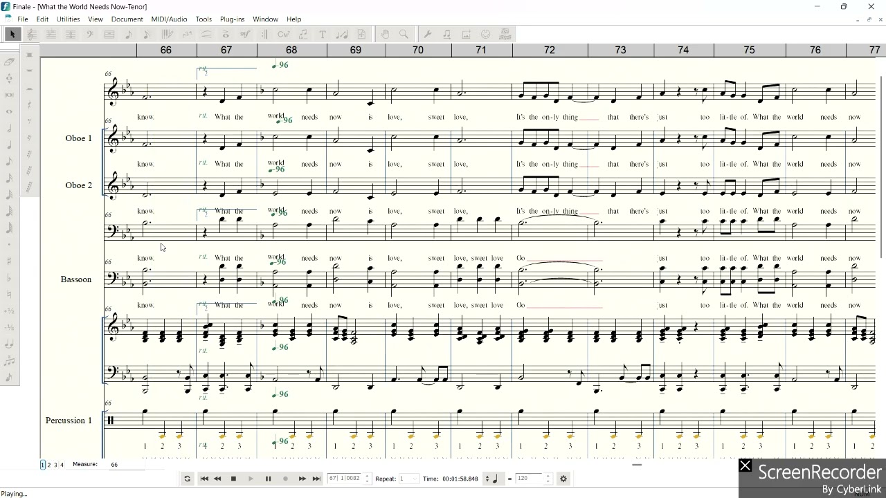 What the World Needs Now Tenor