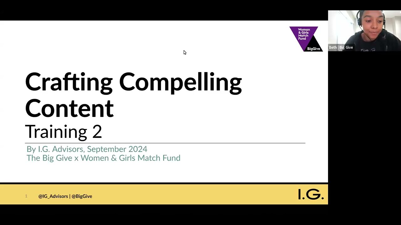 Women and Girls Match Fund 2024 Webinar: Crafting Compelling Content