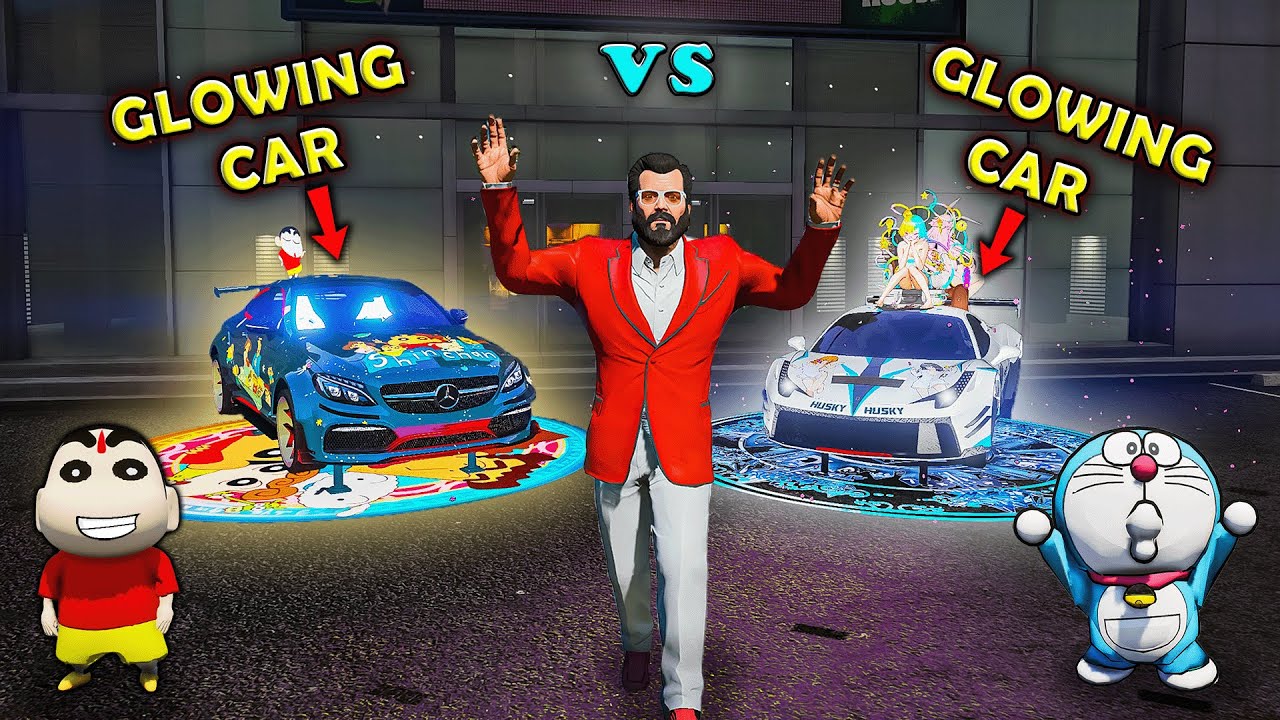 GTA5 : Shinchan🤣 CAR vs Doraemon CAR😂🚗 PART-2 In GTA5 Full Fun #gta5 #rampageboy #bommalu