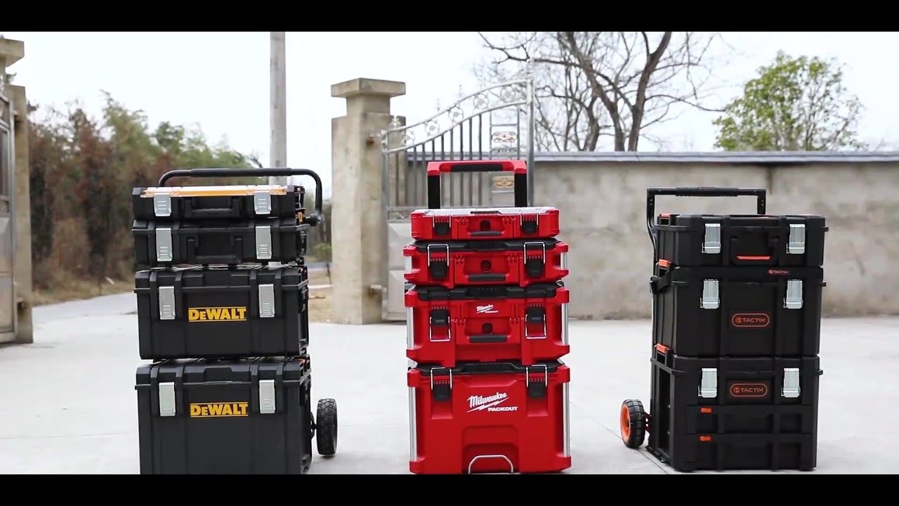 硬核暴力测试！| 得伟磐石、米沃奇PACKOUT、拓为HD重型系统工具箱 DEWALT、Milwaukee、TACTIX   TOOLBOX