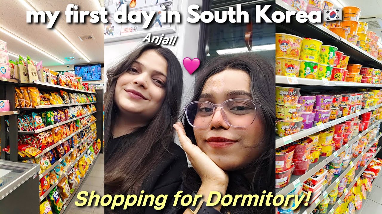 SHOPPING ESSENTIALS IN KOREA 🇰🇷 | FIRST DAY IN BUSAN 🛒 | BUFS | DAEBAKYAMINI