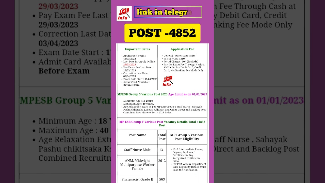 MPESB GrouP 5 VaccancY |MPPEB GrouP 5 VacancY 2023#oyenaukri #oyenaukri