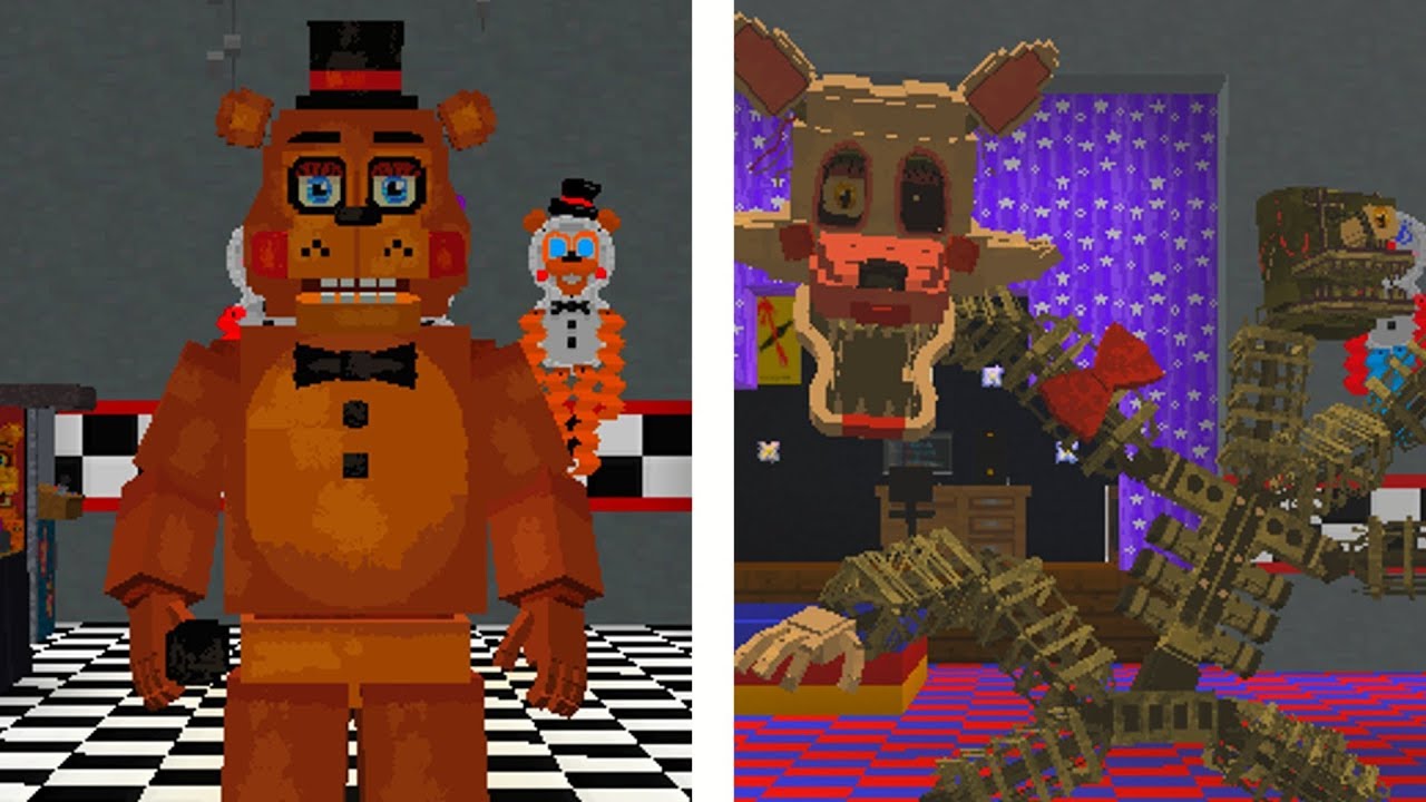 Escaping FNAF Animatronics in Minecraft! (Minecraft FNAF Universe Mod)