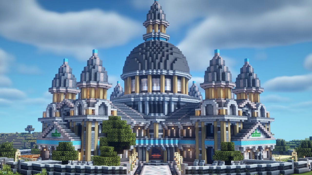 Minecraft Building A Grand Exchange Villager Trading Hall Timelapse