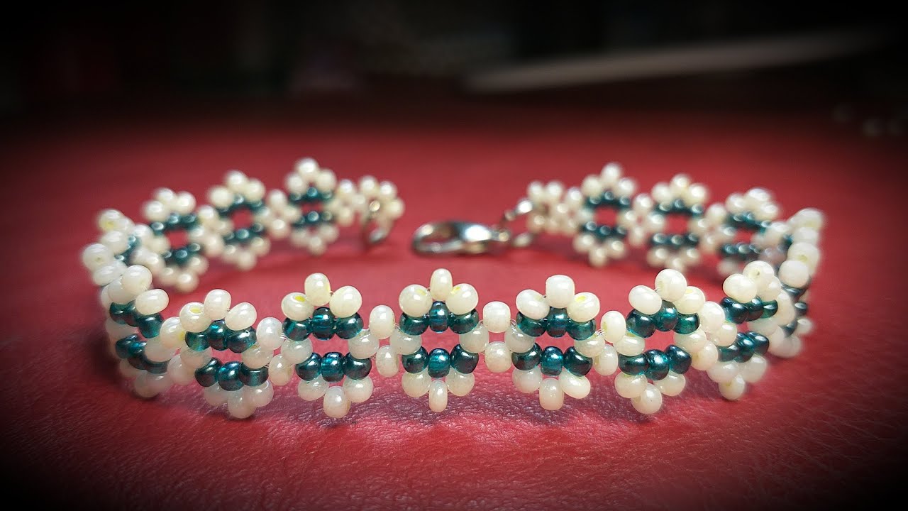 Elegante Pulsera de Mostacillas...Clase #425!!!