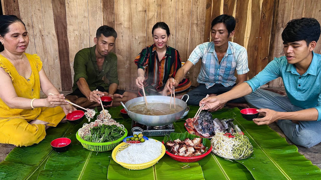 Cá Lóc Bong Nấu Lẩu Mắm Miền Tây