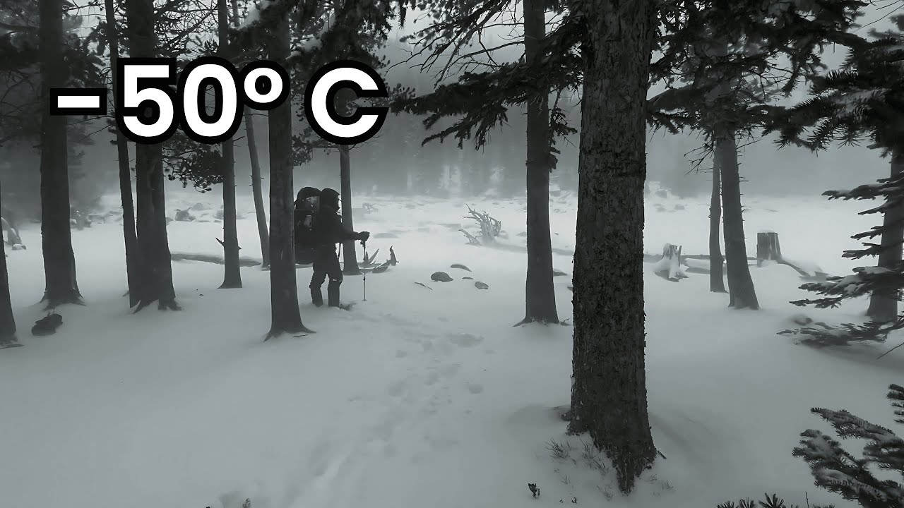 FRIO EXTREMO - 50&deg; | Acampando em uma tempestade de neve SUPER forte