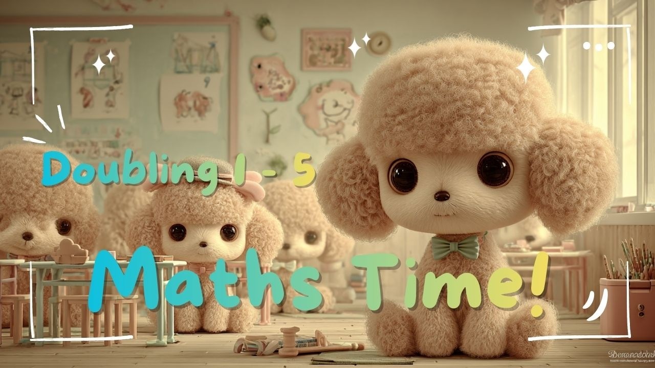 Maths Time! Time to Learn | Gentle Jazz Learning Song | Doubling 1 to 5 (Identical Addition)