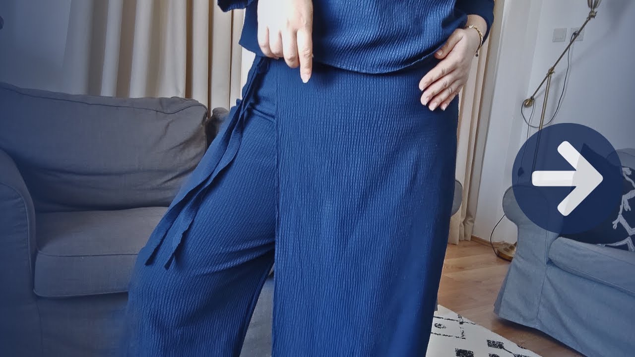 ОЧЕНЬ ЛЕГКАЯ ЮБКА ИЗ БРЮК 💙 | Брюки с юбкой и кепкой | Практическое кройка и шитье