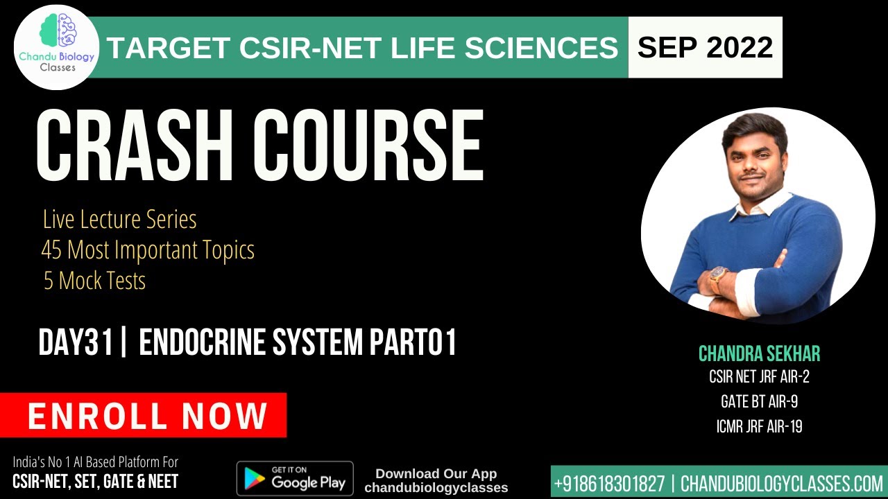 ENDOCRINE SYSTEM | 45 IMPORTANT TOPICS | CRASH COURSE | CSIR-NET LIFE SCIENCES SEP2022