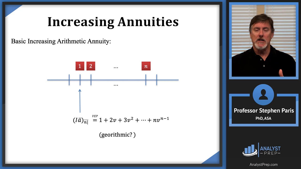 Arithmetically Increasing Annuities (SOA Exam FM – Financial Mathematics – Module 2, Section 6, P1)