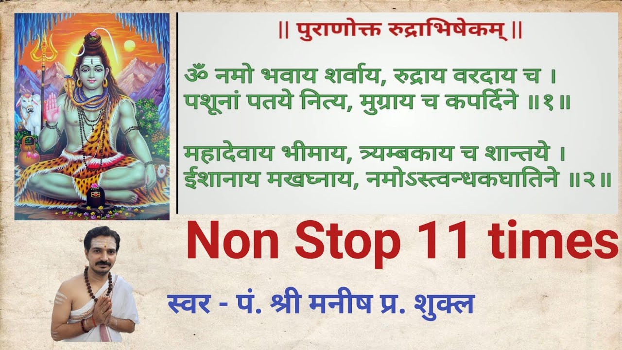 रुद्राभिषेक 11 बार बिना रुके Rudra Abhishek 11 times non stop #rudrabhishek #stotram #shiv #mahadev