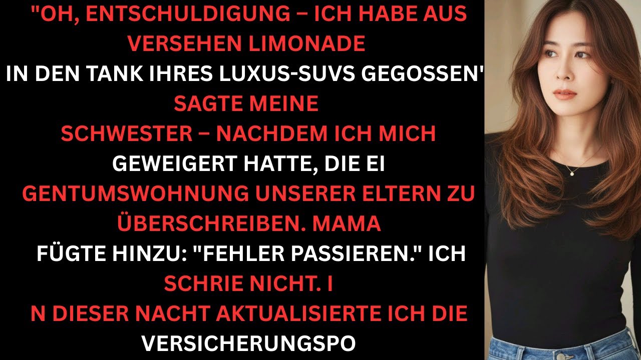 Oh tut mir leid ich habe aus Versehen Cola in den Tank deines Luxus-SUVs geschüttet sagte meine