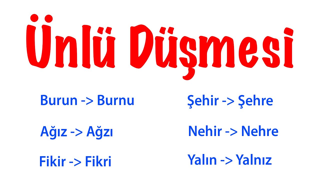 Ünlü Düşmesi (Hece Düşmesi) I Nedir? Örnekler