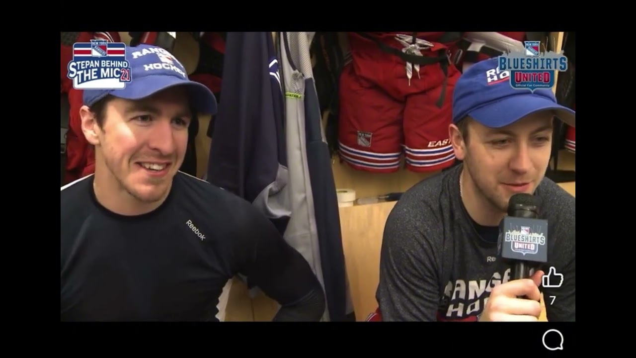 Stepan behind the mic New York rangers 