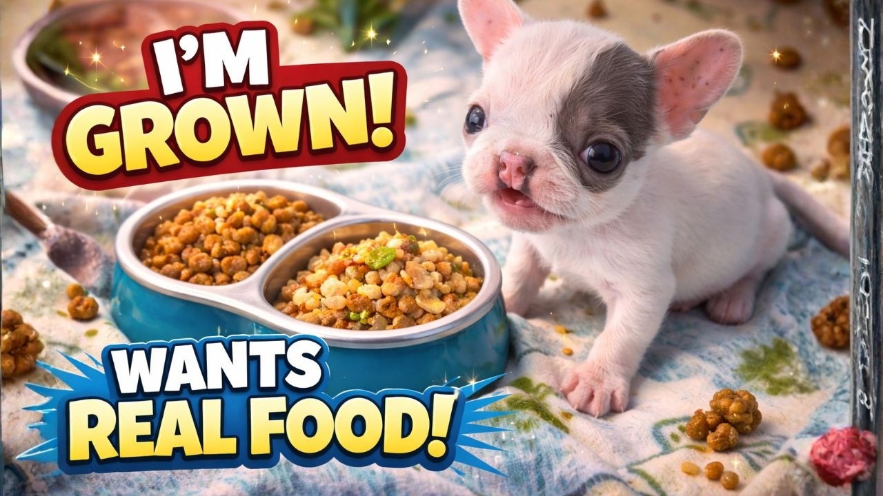 &ldquo;I&rsquo;m Grown!&rdquo; Tiny Frenchie Rejects Formula and Demands Real Food 😆