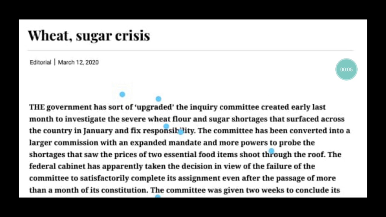 Wheat Sugar Crisis... Dawn news editorial with Urdu translation and explanation...