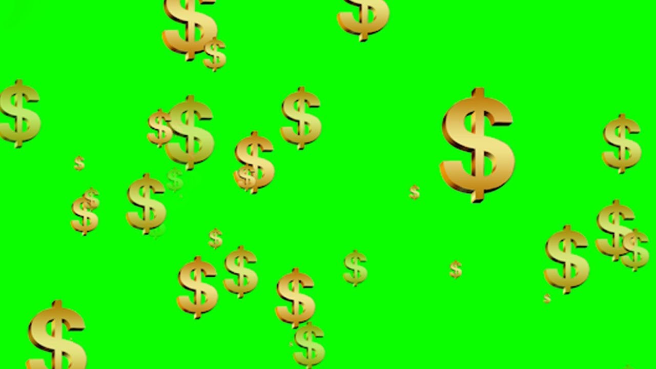 $$$ - Green Screen Animation - Dollar symbol