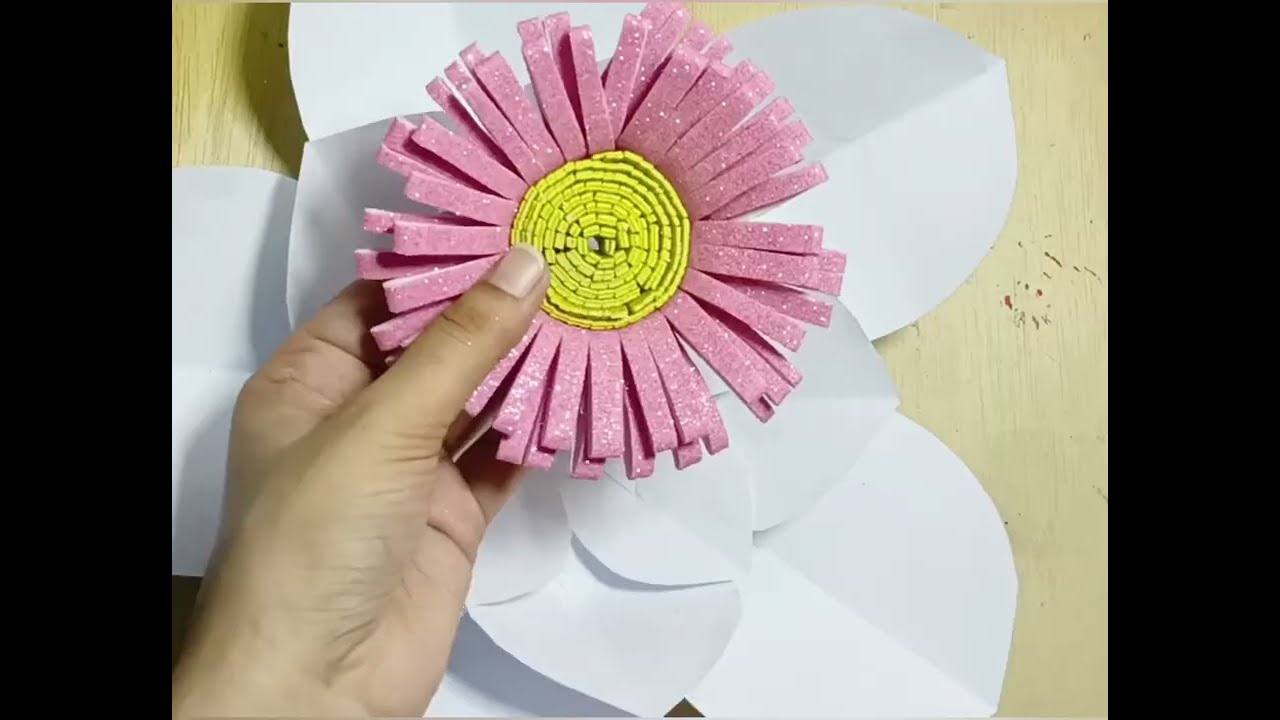 Easy Glitter Foam Sheet Flower DIY | Flower Tutorial | How to make Glitter Foam Sheet Flower