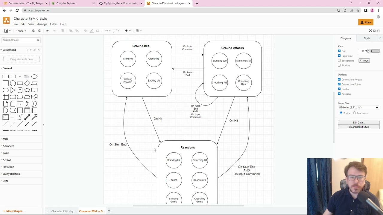Zig Fighting Game  - Character Action State Machine Implementation Part 1