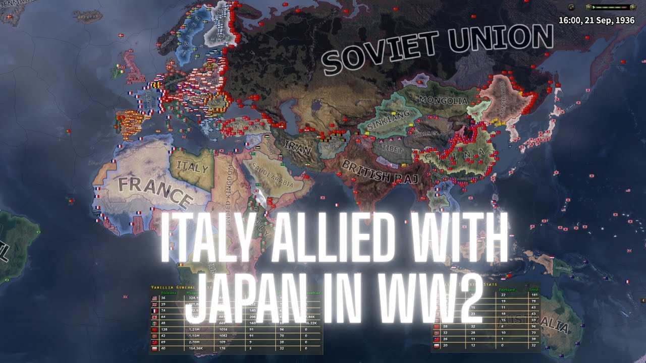 WHAT IF ITALY ALLIED WITH JAPAN IN WW2 / HOI4 TIMELAPSE