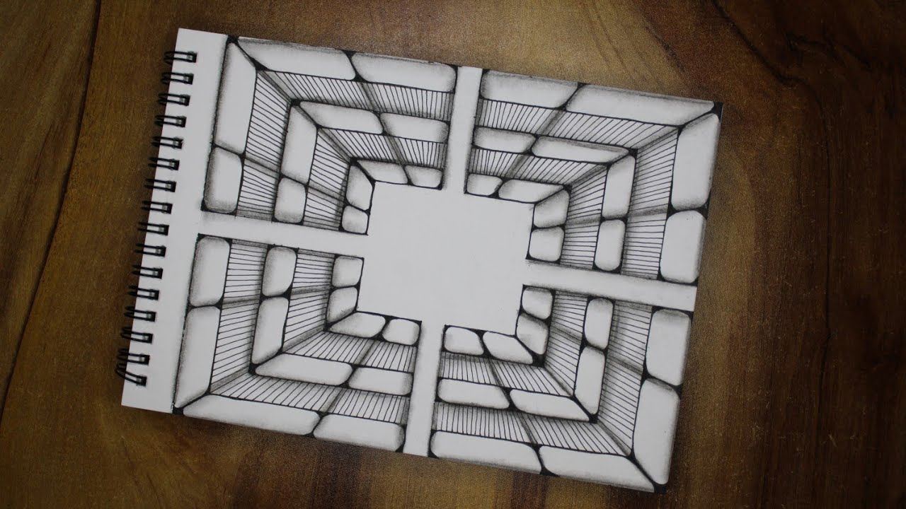 Full Tutorial - Easy 3D Zentangle Pattern 🗓️ Day 115