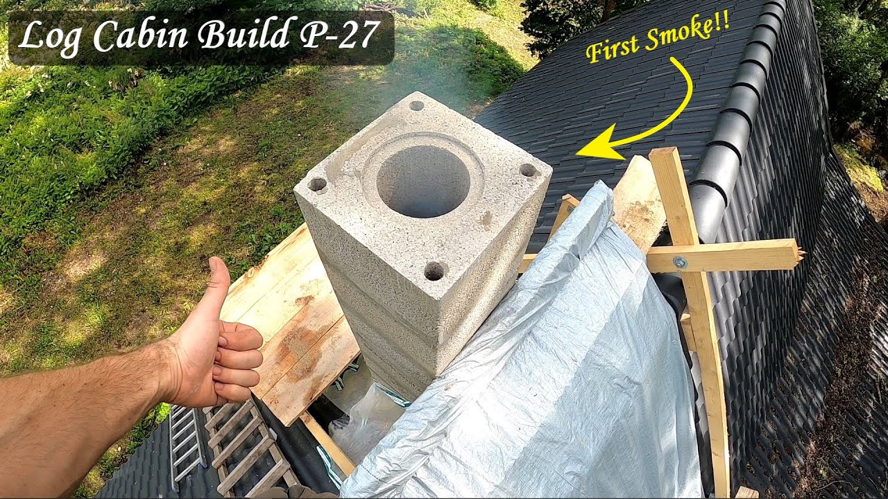 The Log Cabin get's it's first Chimney!!