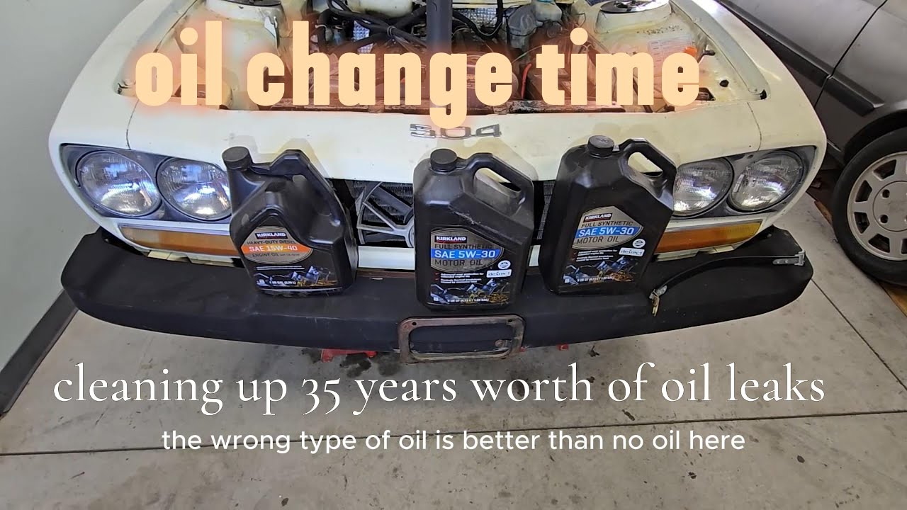 1979 Peugeot 504-part 3 oil change and cleaning the engine
