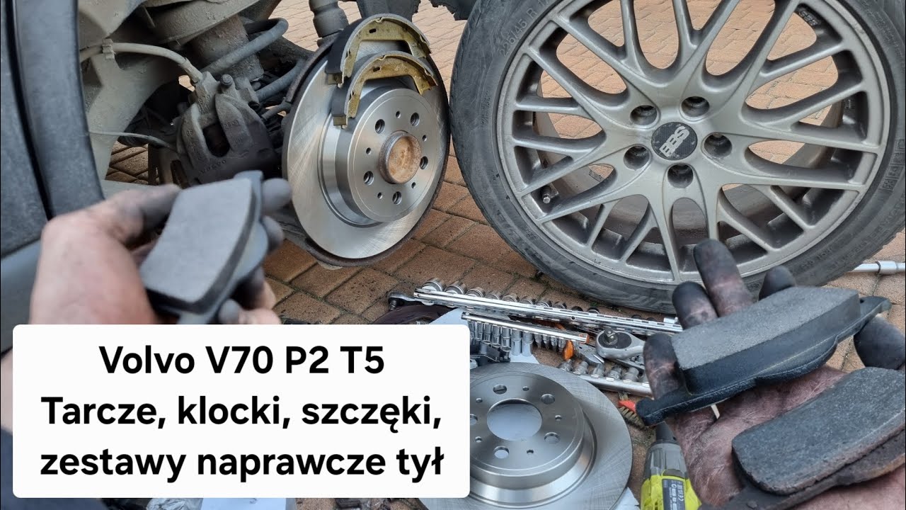 Volvo V70 T5 wymiana tarcz klocków szczęki zestawy naprawcze, zabezpieczenia - hamulce tył