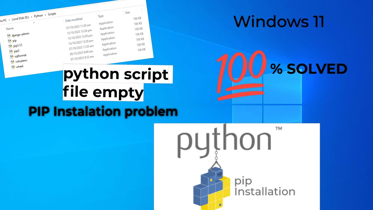 Проблема с установкой Pip в Python || Пустая папка скриптов Python решена