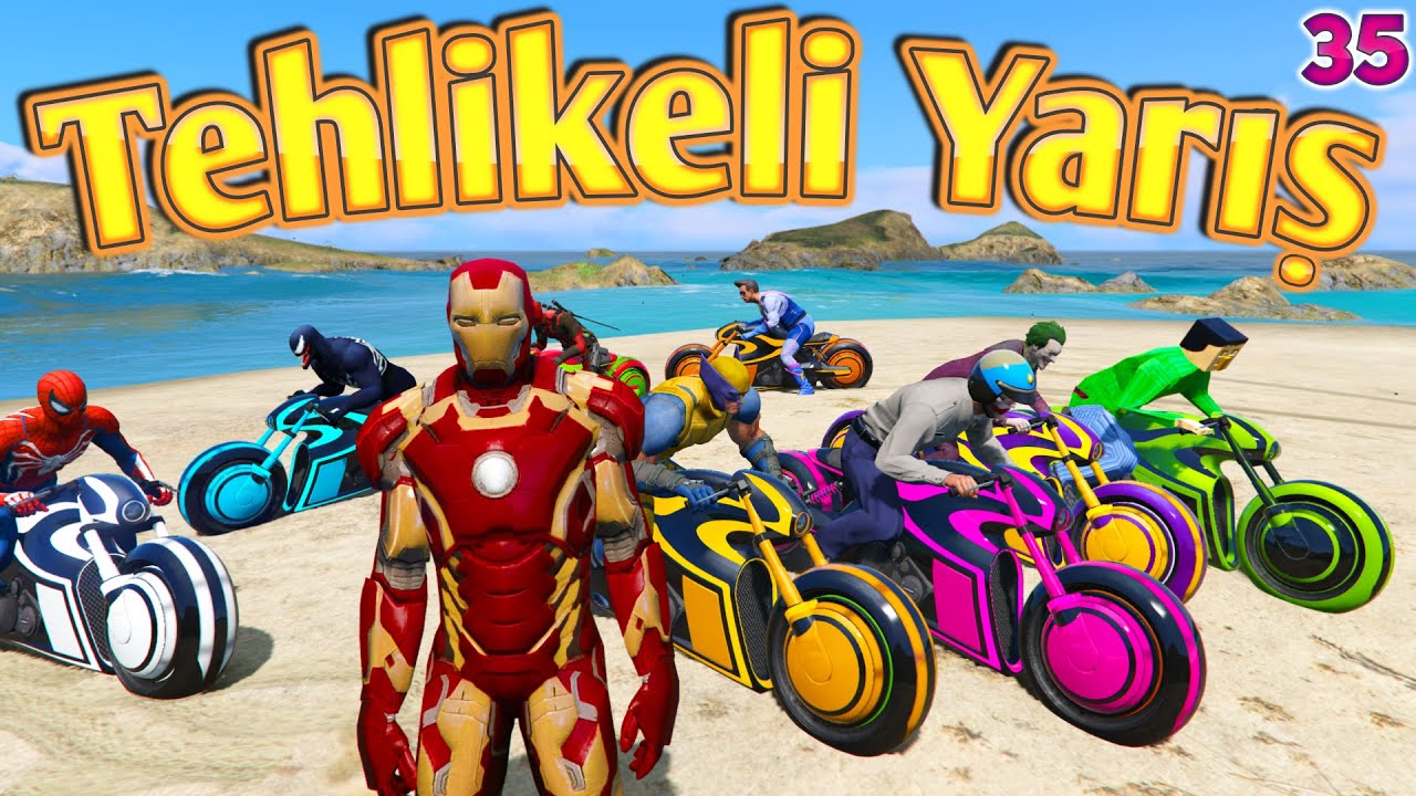 LOLİPOP MOTORLAR İLE TEHLİKELİ YARIŞ Örümcek Adam Abuzi Joker