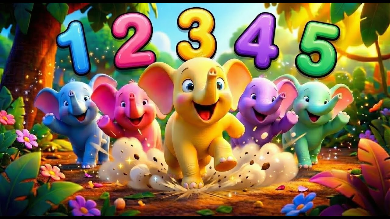 ஐந்து சின்ன யானைகள் 🐘 | 1 முதல் 5 வரை எண்ணிப் பாடலாம் | குழந்தைகள் பாடல்