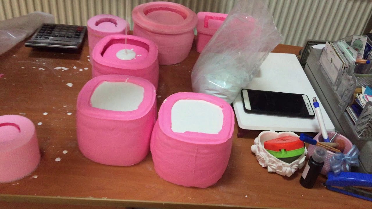 2 kg toz ile kalpli saksı dökümü