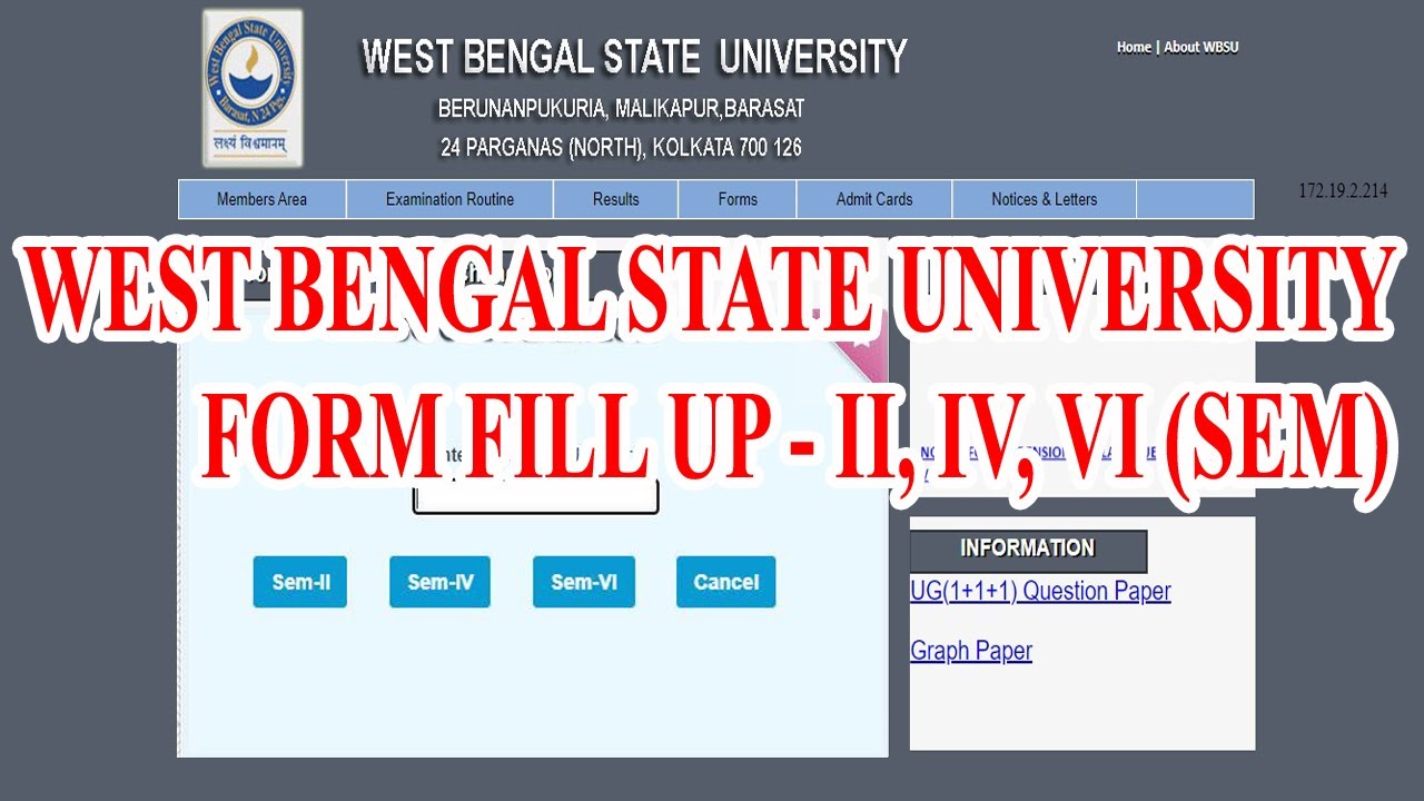WBSU SEM II, IV, VI , Exam 2022 online form fill up process // West Bengal State University // WBSU