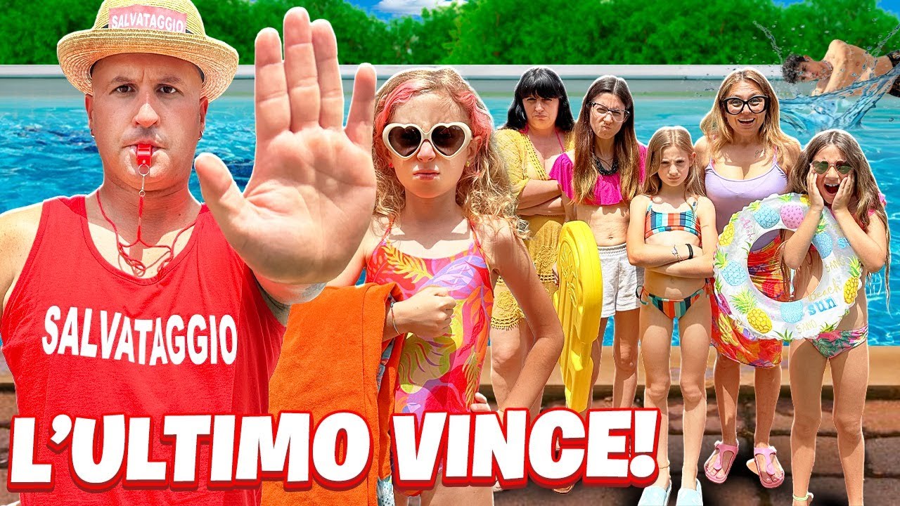 L’ULTIMO CHE FA BAGNO IN PISCINA VINCE! CON GIADA E MAMMA E TUTTI I NOSTRI AMICI! *Bagnino Cattivo*