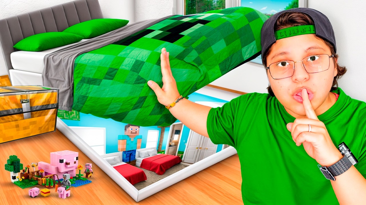CONSTRUÍ UNA HABITACIÓN DE MINECRAFT EN LA VIDA REAL para mi HERMANITO 😱 | Pathofail