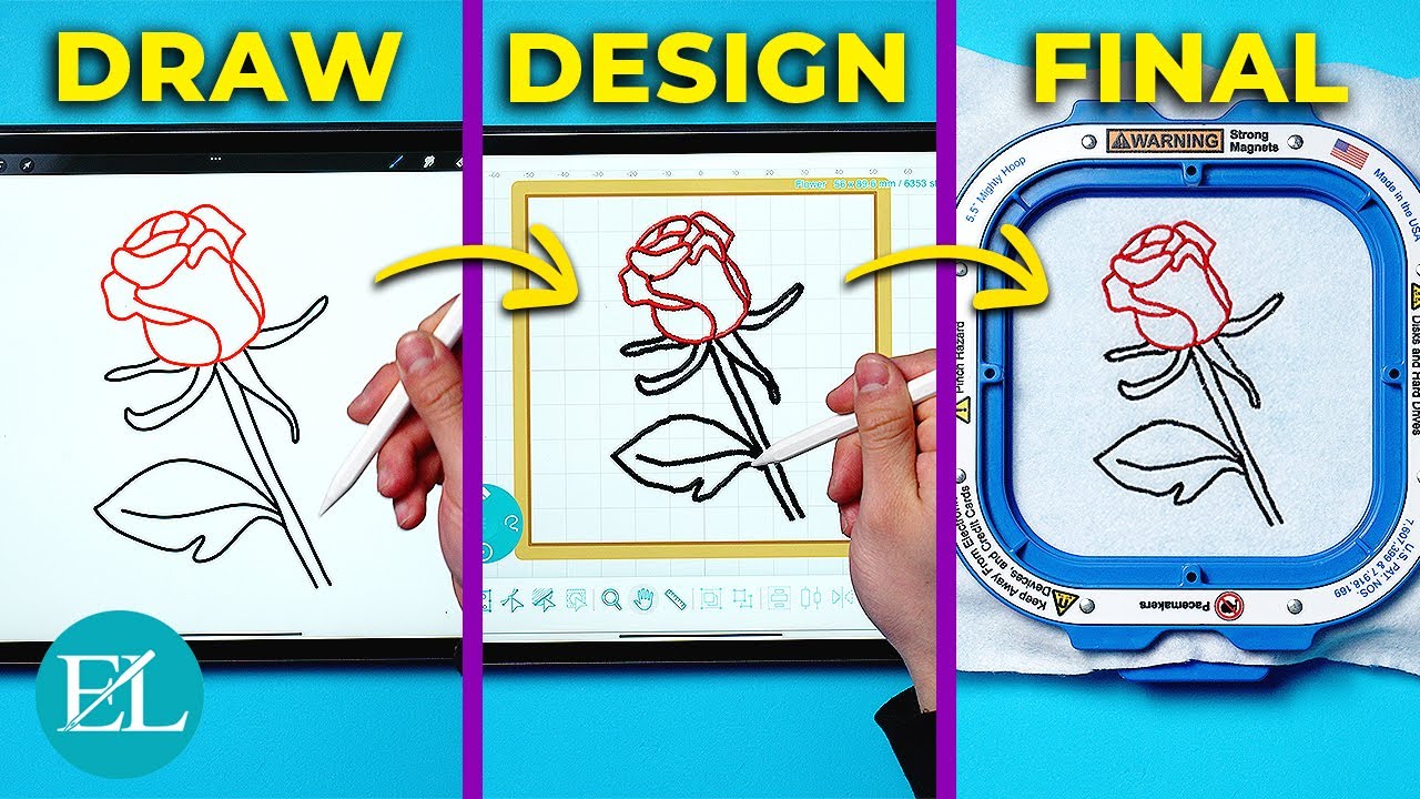 How to Draw & Digitize Outline Designs for Machine Embroidery | Design Doodler