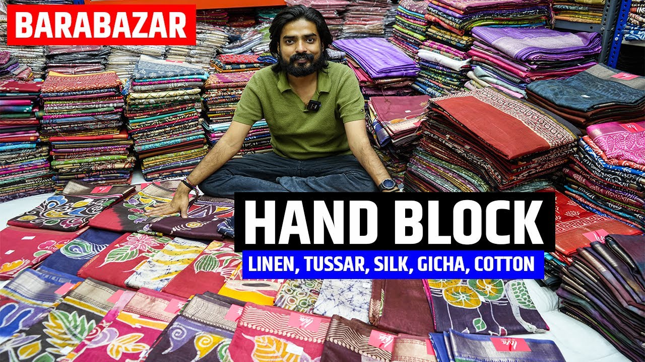 Pure Hand Block Linen, Tussar, Silk, Gicha, Cotton Sarees Manufacturer in Kolkata