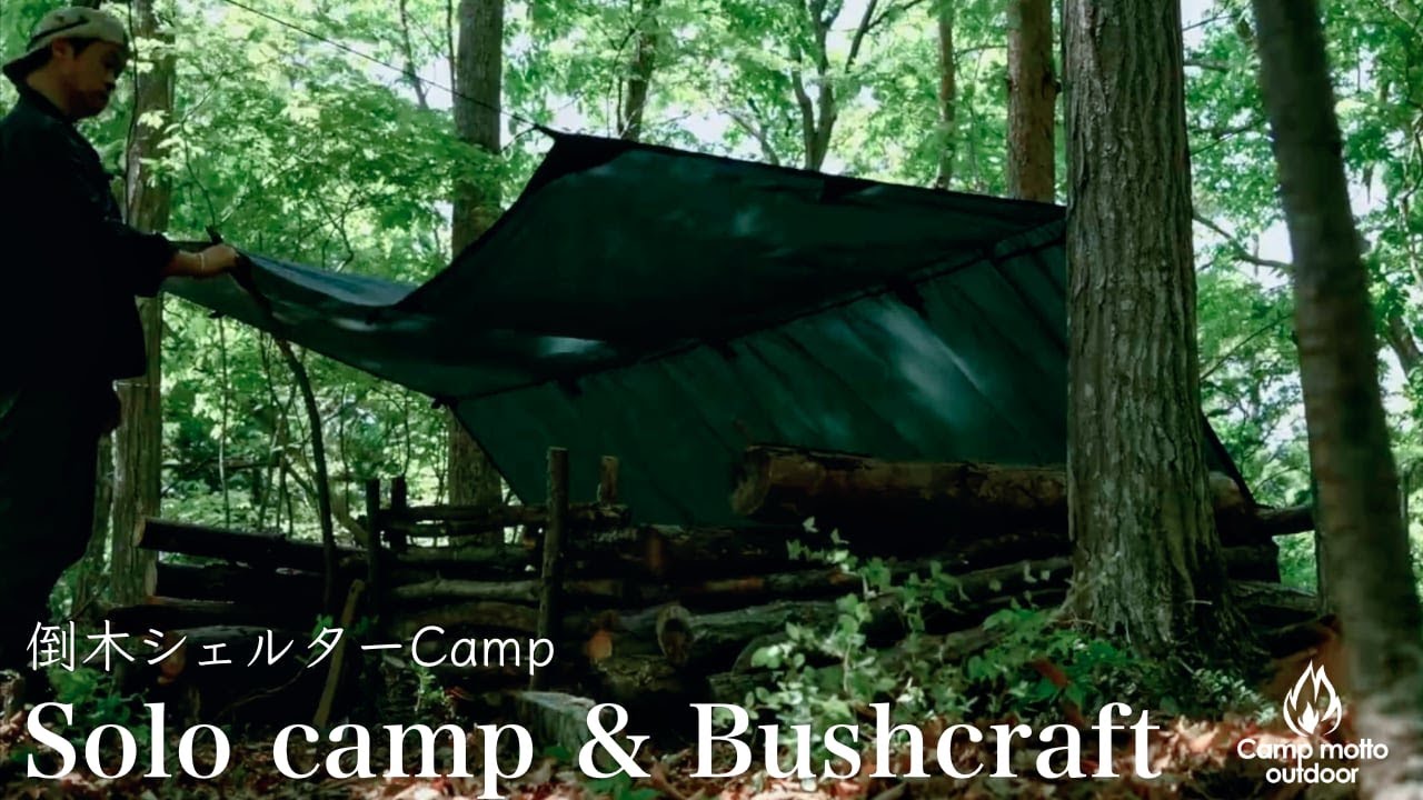 【Solo camping】倒木シェルターでタープ泊