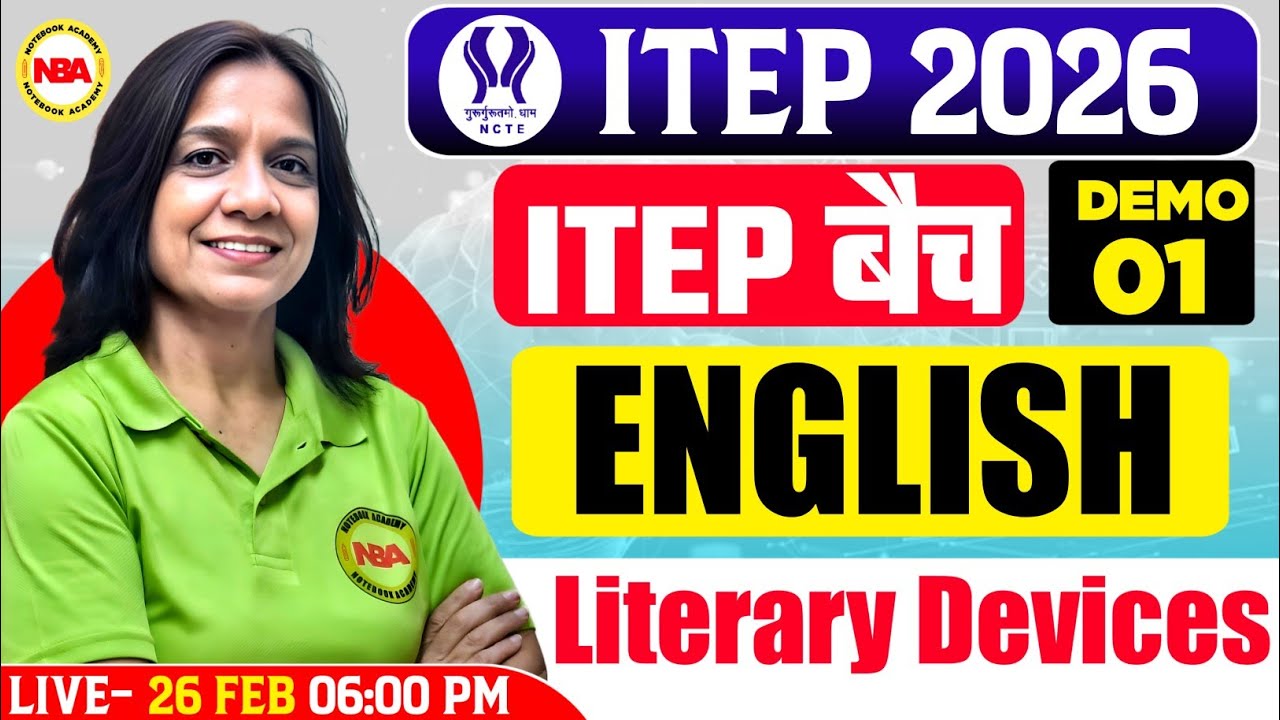 ITEP 2026 🔥 ITEP Batch English Demo Class | Literary Devices | Vibha Mam