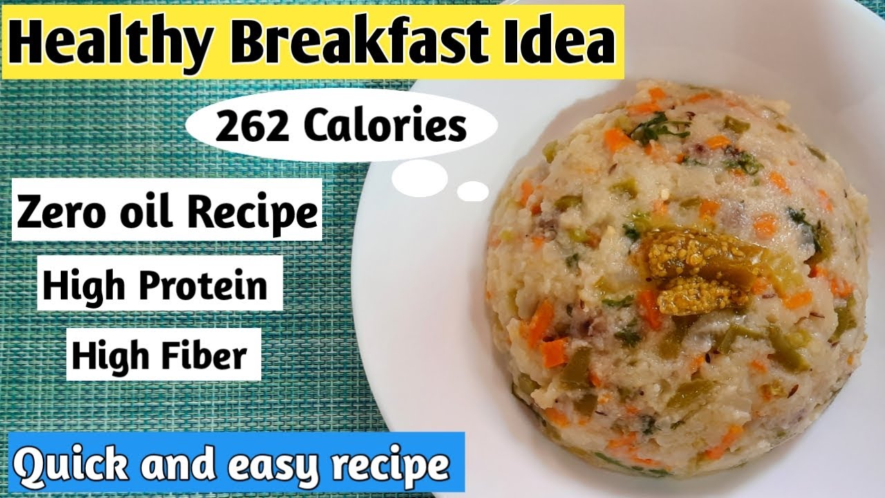 Breakfast recipe for weight loss | Upma recipe | Zero oil recipe | Quick and easy recipe