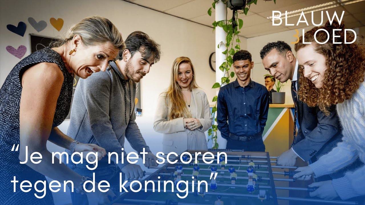 Koningin Máxima speelt TAFELVOETBAL en 30 SECONDS bij Nieuw Netwerk Rotterdam | Blauw Bloed