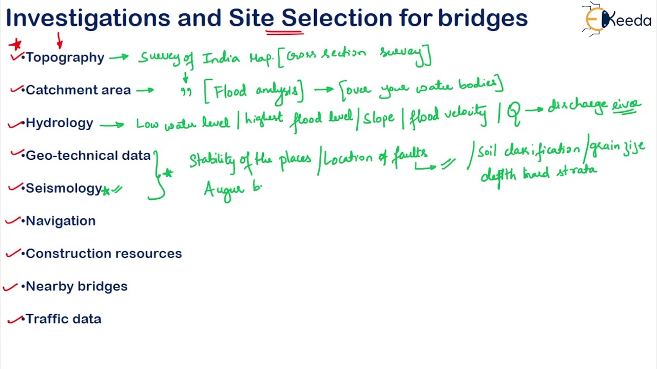 Investigations and Site Selection for Bridges - Bridge Engineering- Transportation Engineering 2