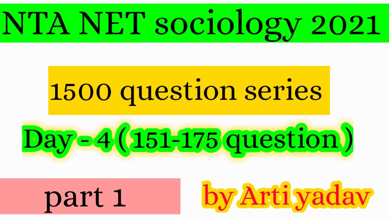 Nta net sociology december 2021 । sociology 1500 question series in hindi by arti yadav #sociology