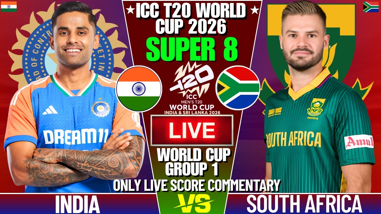 INDIA VS SOUTH AFRICA T20 WORLD CUP SUPER 8 | LIVE SCORE AND COMMENTARY | SECOND INNINGS