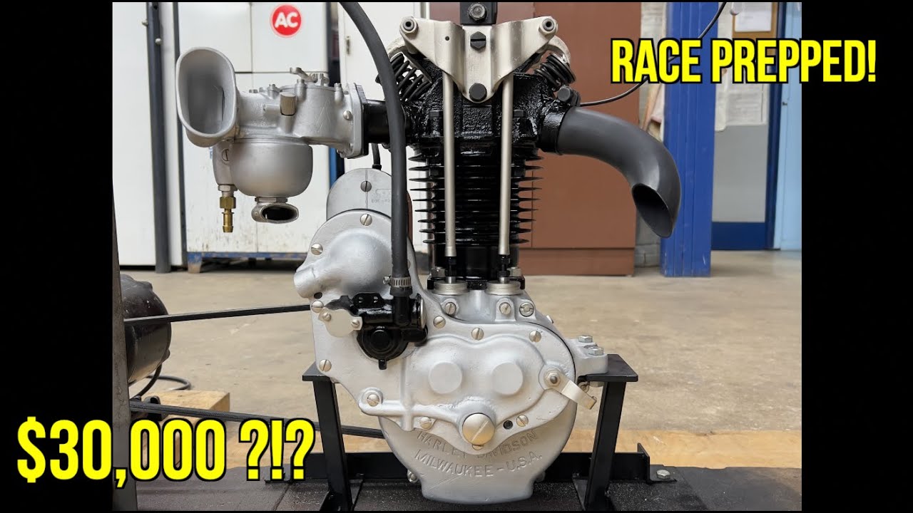 100 Year Old Motorcycle Race Engine Breathing Fire! 1927 Harley Davidson 