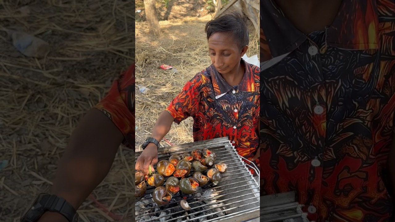 This Grilled Apple Snail is so Tasty 🤤 |#viralvideo #satisfying #satisfying #fypシ゚