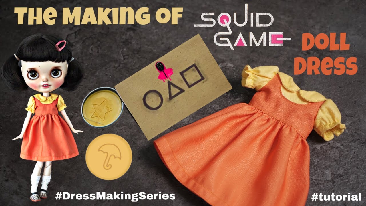 The Making of Squid Game Doll Costume | Doll Dress | 오징어 게임 | 무궁화 꼬시 피엇 썸니다 | Blythe Outfit